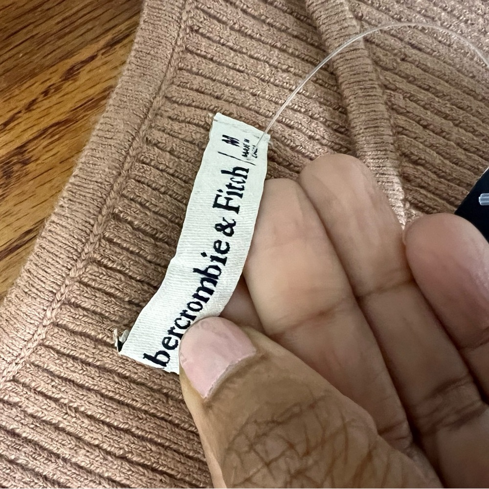 Abercrombie & Fitch Tan Knit Mini Dress NWT - Picture 6 of 6